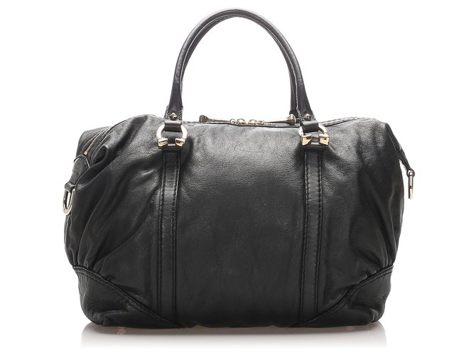Gucci Black Leather Handbag Pony-style calfskin  ref.212123