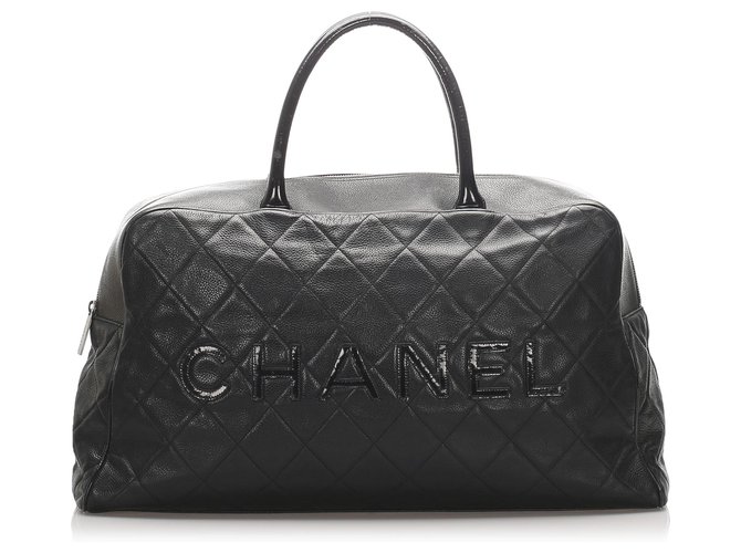 Chanel Black Caviar Travel Bag Leather  ref.212152