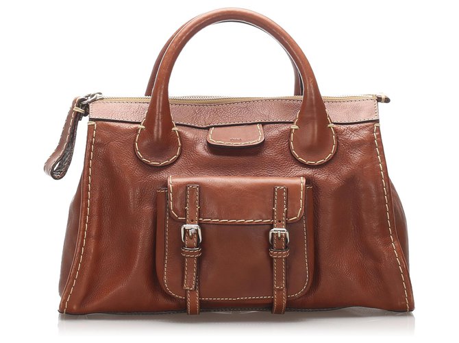 Chloé Chloe Brown Edith Leather Handbag Pony-style calfskin  ref.212157