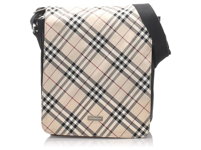 Burberry Brown Nova Check Canvas Crossbody Bag Multiple colors Beige Cloth Cloth  ref.212162