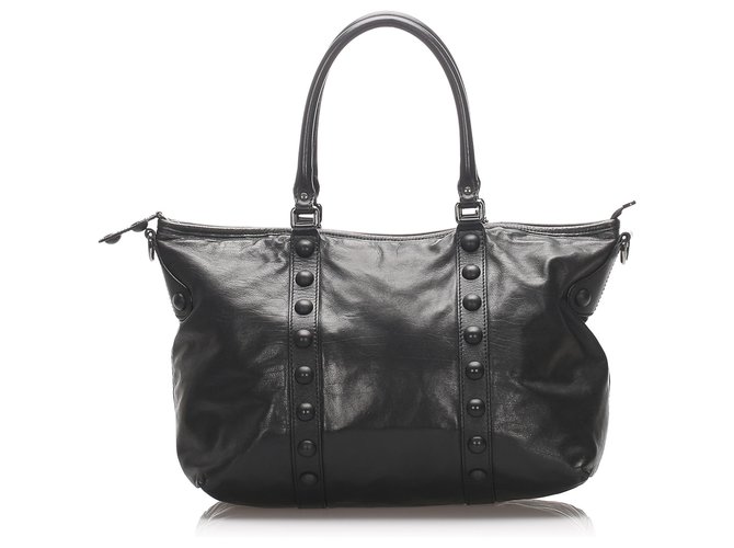 Gucci Black Babouska Studded Leather Shoulder Bag Pony-style calfskin  ref.212184