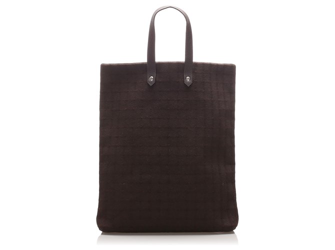 Hermès Hermes Black Ahmedabad Tote Bag Leather Cotton Pony-style calfskin Cloth  ref.212186