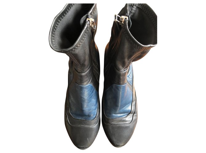 Boots Dior Cuir d'agneau Noir  ref.212211