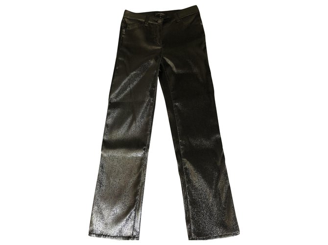 Chanel Straight Jeans Black Cotton  ref.212279