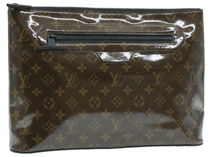Louis Vuitton clutch bag Brown Patent leather  ref.212326