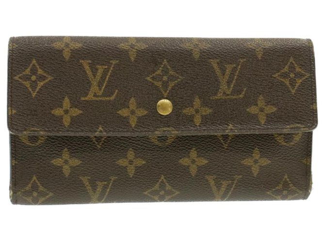 Louis Vuitton wallet Brown Cloth  ref.212453