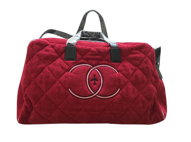 Chanel Travel bag Red Cotton  ref.212491