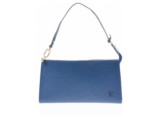 Bolsa Louis Vuitton Azul Couro  ref.212498