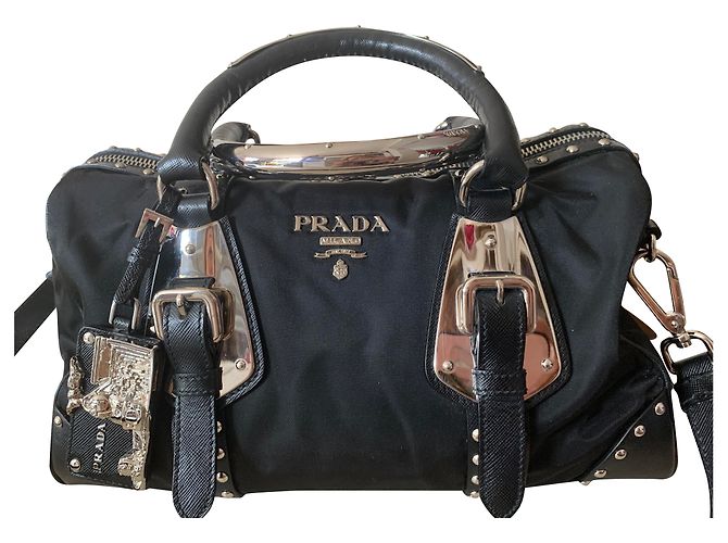 Tote Prada Bolsa de tronco de nylon nero