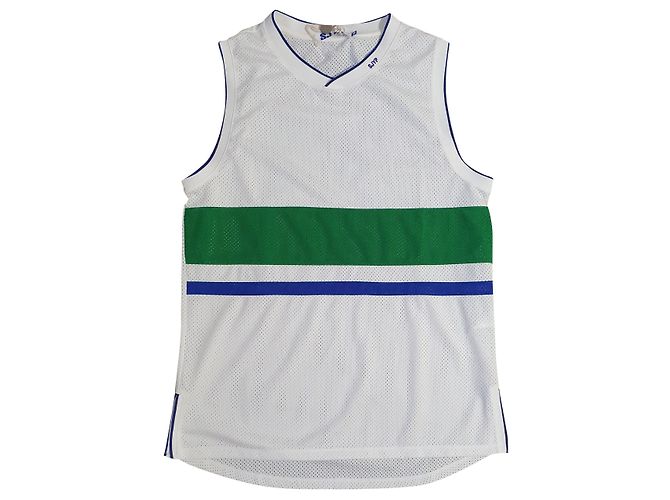 Autre Marque Canotta SJYP Bianca Verde e Blu M Bianco Multicolore