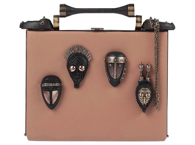Bolsa de ombro Valentino em couro bege