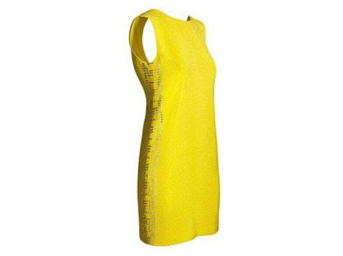 Neuer Versace for H&M Cocktail  mini Kleid mit der Etikette Gelb Seide Metall  ref.212756