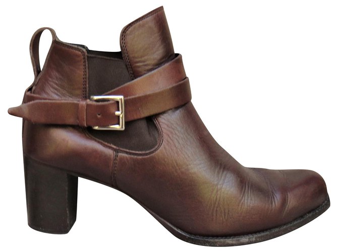 Heschung p ankle boots 37,5 Dark brown Leather  ref.212898