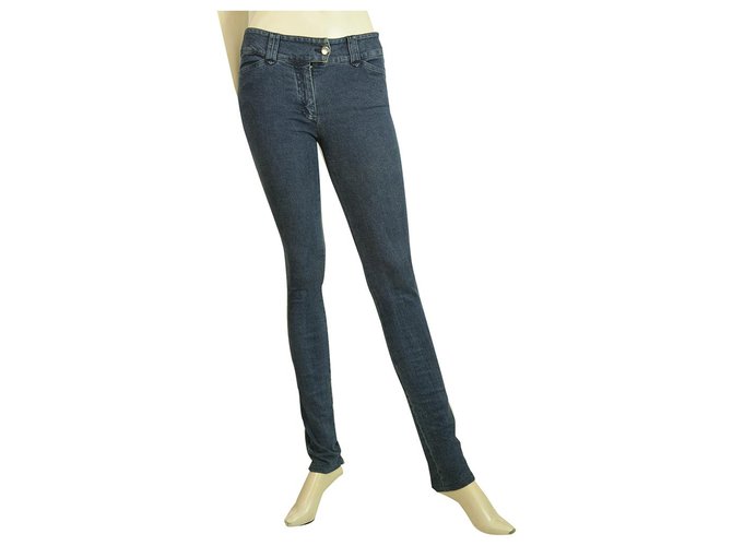 Balenciaga Skinny Blue Jeans Denim Jeggings talla 36 Pantalon delgado Azul Algodón Elastano Poliamida  ref.213068