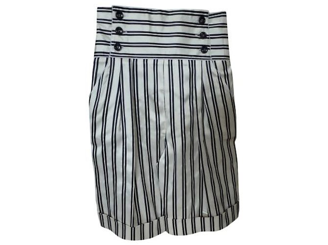 Bermuda Dolce & Gabbana branca de seda com riscas Branco