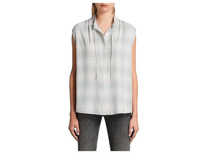 All Saints Camicia a quadri Raya di AllSaints. Verde chiaro Blu chiaro