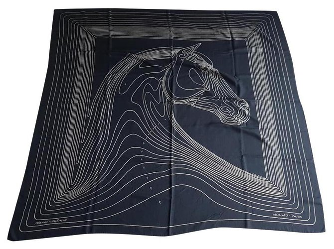 Hermès cashmere and silk shawl Black  ref.213144