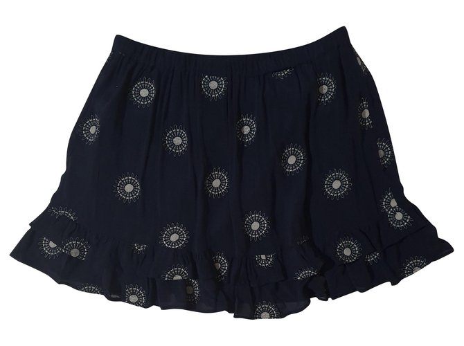 Vanessa Bruno Athe Skirts Navy blue Cotton Viscose  ref.213162