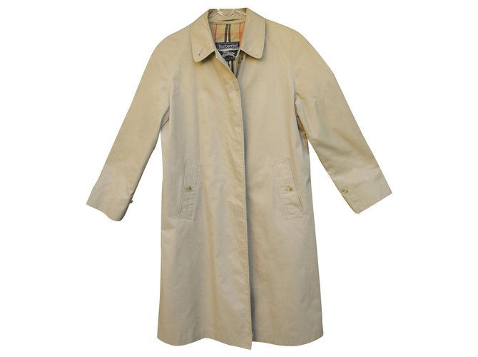 Burberry woman raincoat vintage t 40 Beige Cotton Polyester  ref.213178