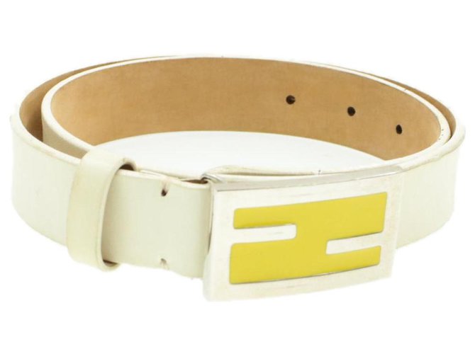 Fendi belt White Leather  ref.213313