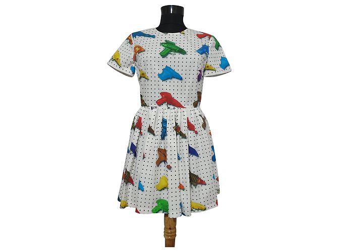 Vestido Jeremy Scott de algodón con estampado de pistolas de juguete Multicolor