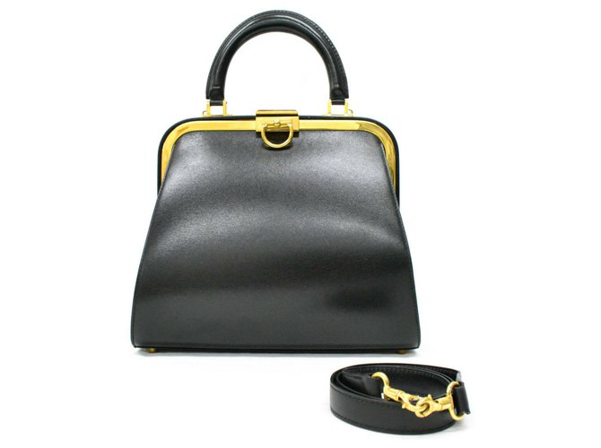 DIOR handbag Black Leather  ref.213476