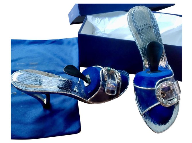 Stuart Weitzman new high hills heeled sandals Silvery Leather  ref.213489
