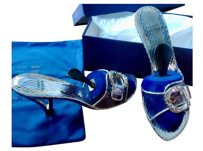 Stuart Weitzman new high hills heeled sandals Silvery