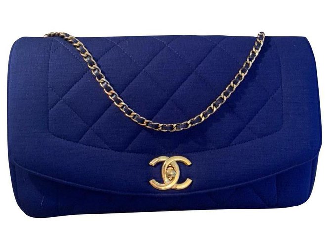 Diana Chanel Blue Leather  ref.213501