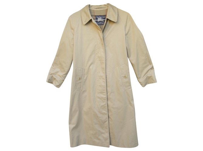 Burberry woman raincoat vintage t 38 Khaki Cotton  ref.213575