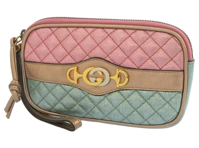 Gucci Pink Trapuntata Pouch Multiple colors Leather Pony-style calfskin  ref.213625