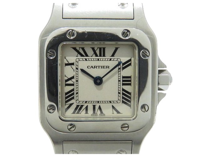 Relógio Cartier Silver Santos Galbee Prata Aço Metal  ref.213681