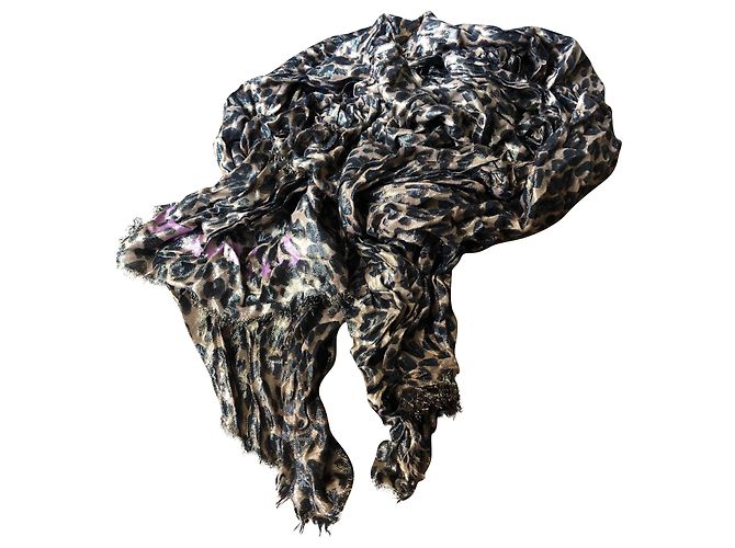 Louis Vuitton Stole Leopard Disco Gold di Stephen Sprouse - edizione limitata! Marrone D'oro Fuschia