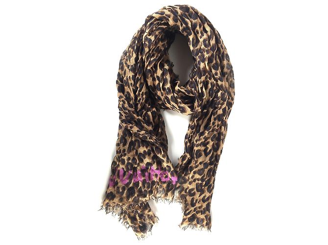 Louis Vuitton, Que hay que tener! Louis Vuitton Etole Leopard Marron por Stephen Sprouse - ¡edición limitada! Castaño Estampado de leopardo Fucsia