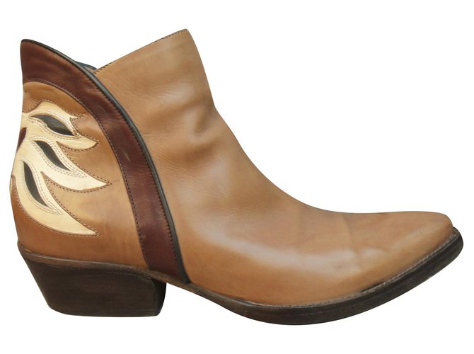 Sartore p boots 37 Beige Leather  ref.213771