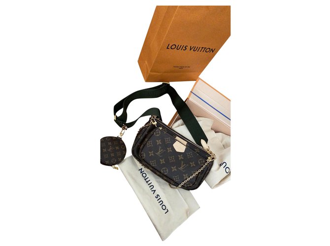 Multipochette Louis Vuitton Caqui Lienzo  ref.213844