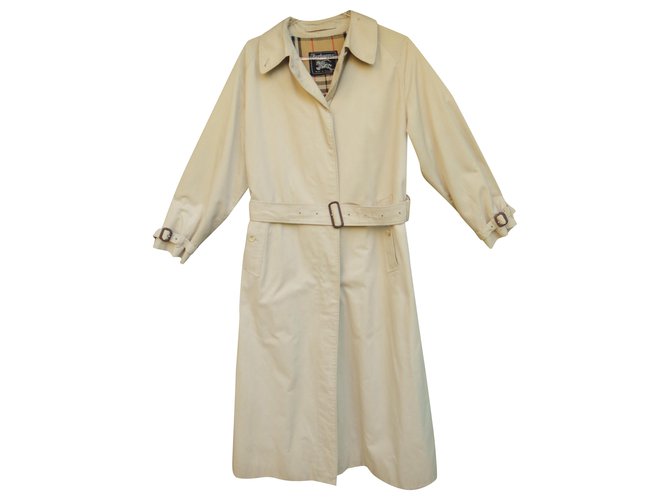 Burberry woman raincoat vintage t 40 Beige Cotton Polyester  ref.213869