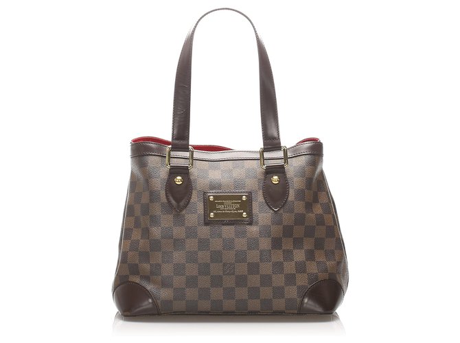 Louis Vuitton Brown Damier Ebene Hampstead PM Leather Cloth Pony