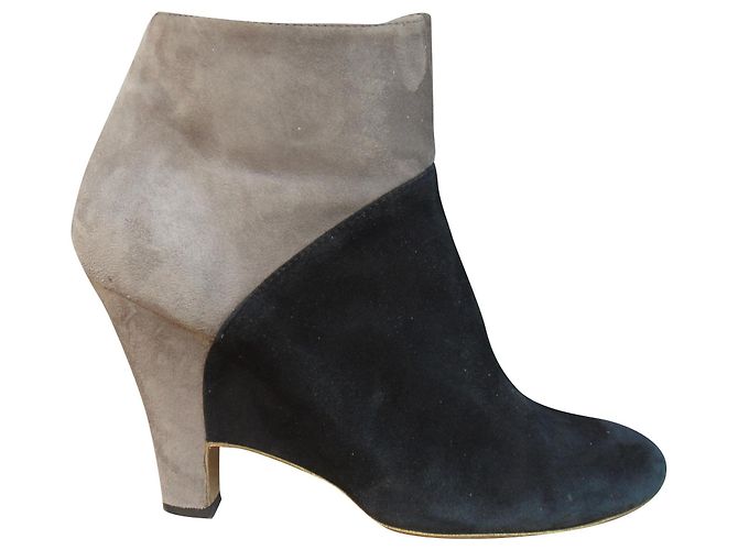 Botas Salvatore Ferragamo p 39,5 Negro Beige