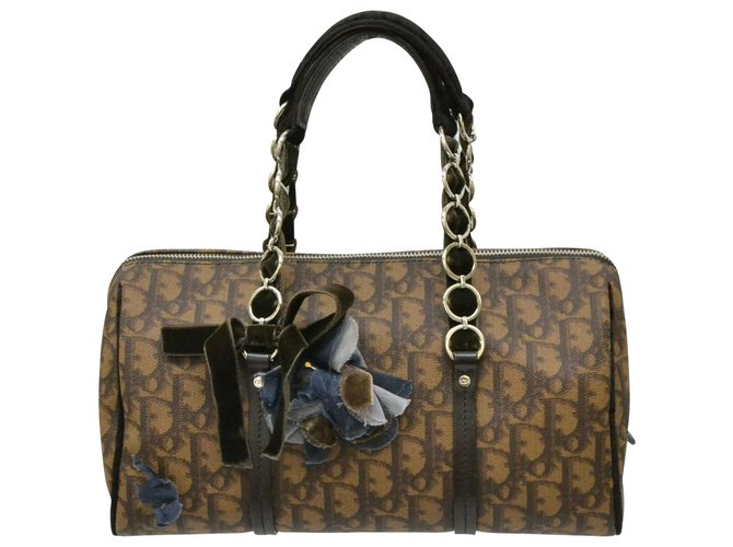 DIOR handbag Brown Patent leather  ref.213990