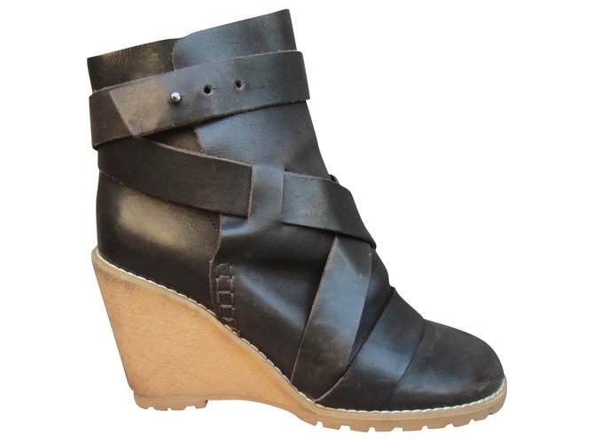 See By Chloé p boots 37 Black Leather  ref.214008