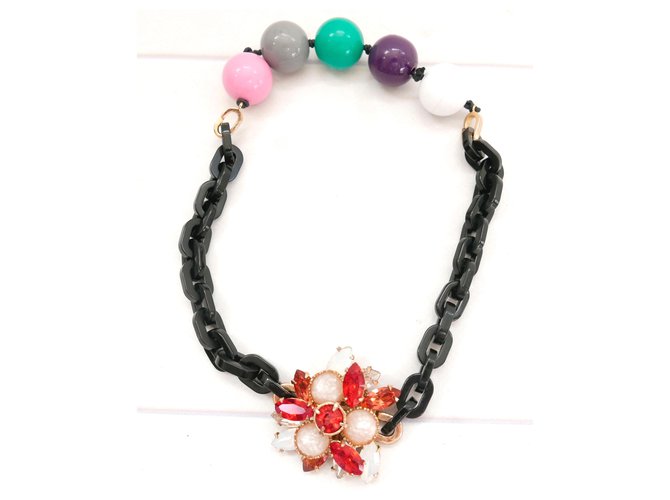 Miu Miu Recours '12 Collier / Bracelet en plastique et cristal Multicolore  ref.214013
