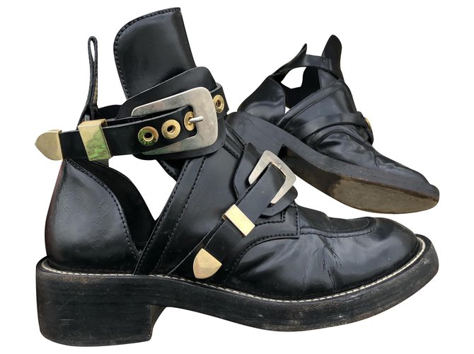 Balenciaga Belt Boots Black Patent leather  ref.214020