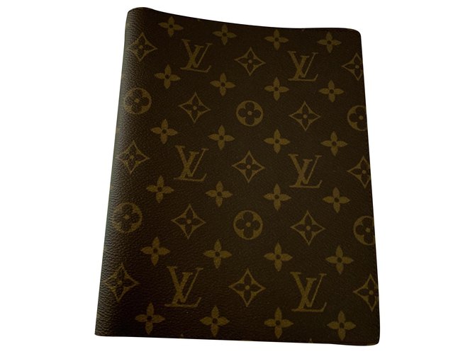 Louis Vuitton Desk cover agenda Brown Leather  ref.214064