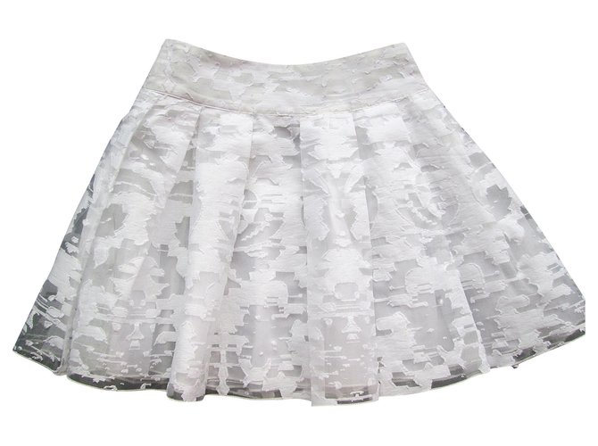 Dondup die Röcke Weiß Seide Baumwolle Polyamid  ref.214068