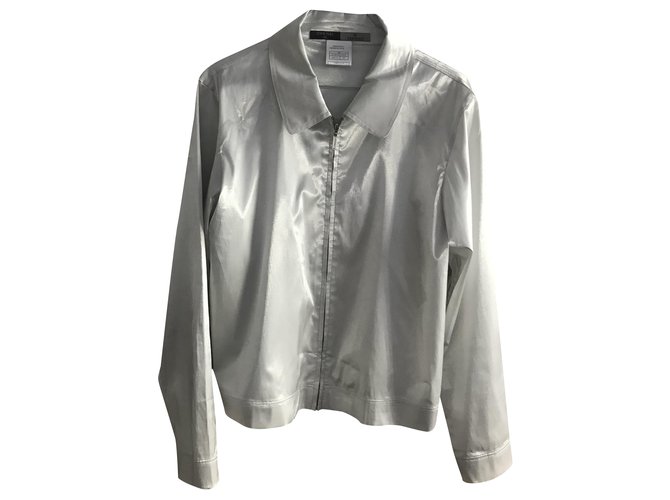 Chanel Jackets Silvery Polyester  ref.214077