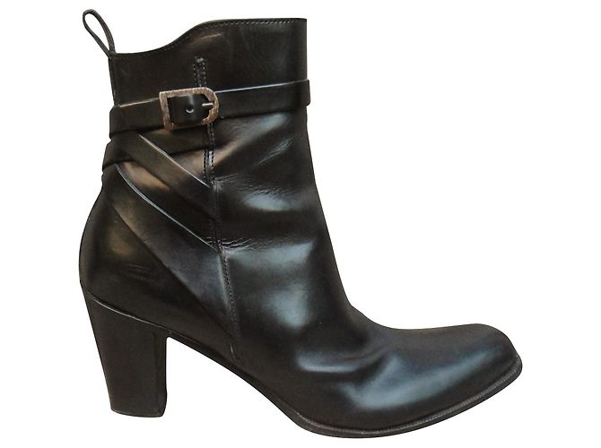 Botas Sartore de piel negras 37.5 Negro
