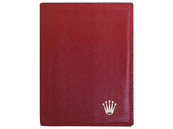 Rolex leather card holder burgundy