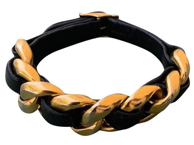 Chanel Bracelets Black Leather  ref.214204