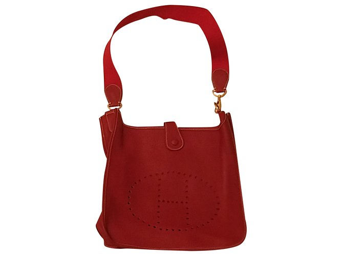 Hermès Evelyne Red Leather  ref.214280